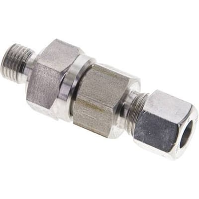 10L (M16x1.5) & G1/4'' Regeling-In RVS Terugslagklep Snijring Buitendraad 0.5-250 bar ISO 8434-1