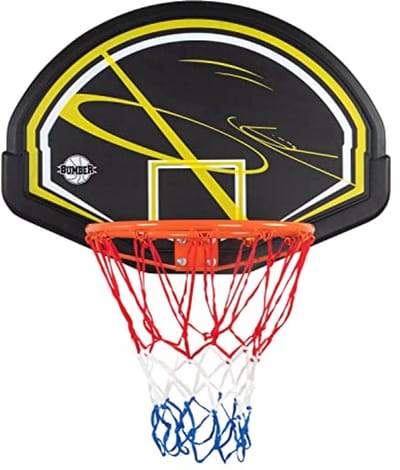 Basketbalbord voor binnen en buiten met wand- en deurbevestiging, zwart