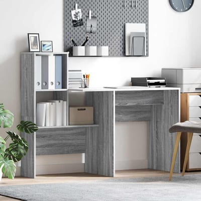 vidaXL - Bureau - Grijs - Sonoma - Bewerkt - hout - 131,5 - x - 50 - x - 106,5 - cm
