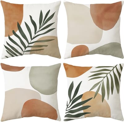 Famanu – Set van 4 kussenslopen - 45 x 45 cm - fluweel - sierkussenhoezen - bankkussens - met verborgen ritssluiting - voor slaapkamer - kantoor - tuin - bank
