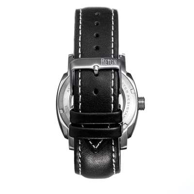 Reign Impaler Semi-skelet horloge met leren band - grijs/zwart