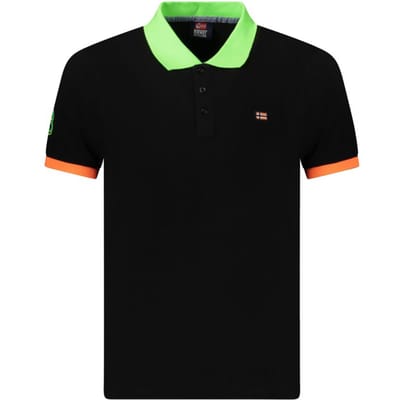 Noorwegen 1963 Zwarte Katoenen Polo Voor Heren