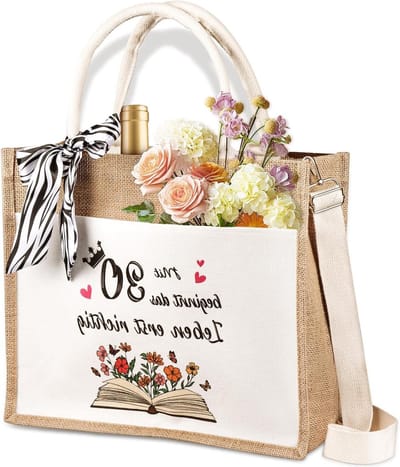 JGS Premium - Jute shopping bag met extra lange hengsels voor boodschappen - Duurzaam en stijlvol - Natuurlijke vezels - Herbruikbaar
