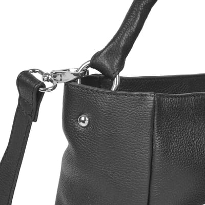 GERRY WEBER Leren Schoudertas Ascona Hobo Black Zwart