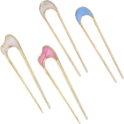 Elegante Franse Twist Haarspelden - U-vormige Haarclips voor Vrouwen en Meisjes, Set van 4 Stuks voor Stijlvolle Haarstijlen