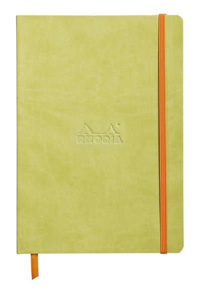 Rhodia Softcover Notitieboek – A5 – 80 Bladen – Gelijnd – Ivoorkleurig Papier 90 g/m² – Met Elastieksluiting - Anijs