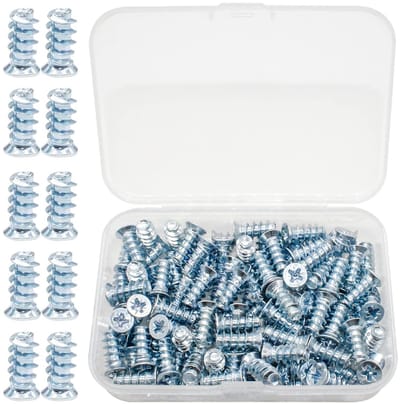 Dailygoods- Meubelschroeven 6,3 x 13 mm - Verzinkte Schroeven - 100 Stuks - Staal - Voor Scharnieren - PZ-kop
