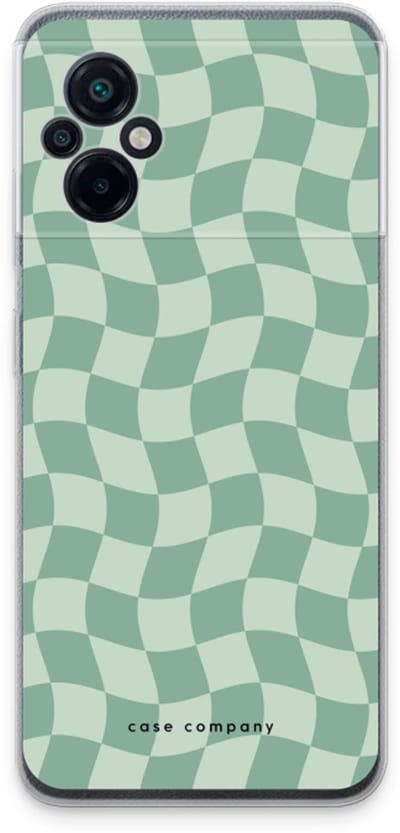 Case Company® - Hoesje geschikt voor Xiaomi Poco M5 hoesje - Grid Groen - Soft Cover Telefoonhoesje - Bescherming aan alle Kanten en Schermrand