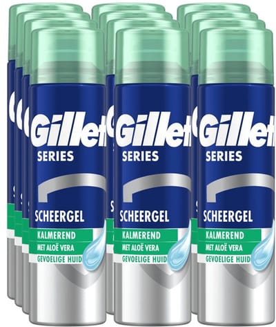 Gillette Series Scheergel - Sensitive Skin - Voordeelverpakking 12 x 200 ml