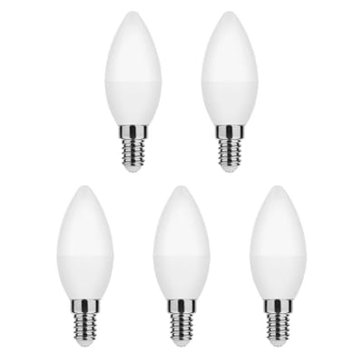 Modee E14 LED Lamp 4.9W - 470lm - 6000K - Daglicht Wit - LED Kaarslamp B35 - Vervangt 40W Halogeen Gloeilamp - 5 stuks