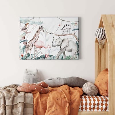 Canvas print DD123092 AnimalsJungle A.S. Création 0,7 x 0,5 m Kleurrijk Kantoor Hal/Gang Keuken Slaapkamer Woonkamer