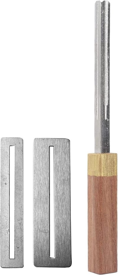 Gitaar Fret Vijl - Gitaaronderhoud Gereedschap - Gitaar Fretten Vijlen - Vier Gauge Slots - 1-4 mm - Zilver Houtkleur