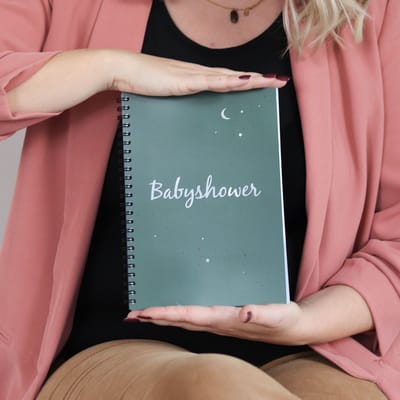 Babyshower boek | invulboek | donkergroen heelal