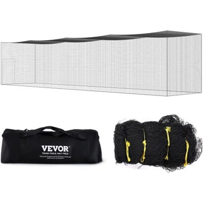 VEVOR Baseball Batting Cage Net met frame en net voor thuis of in de tuin 55 voet, Baseball Cage Net voor slaan en instellen, Baseballnet, Slagkooi, voor kinderen of volwassenen, Zwart