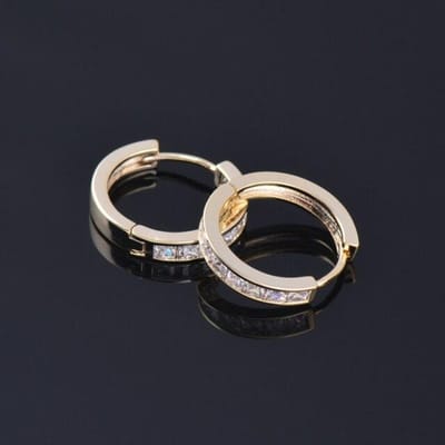 Vierkante Kubieke Zirconia Oorbellen Hoepel Goud Zilver Kleur Ronde Oorbel Mode Sieraden Accessoires