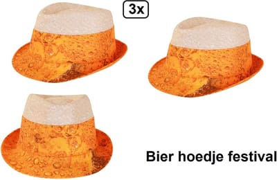 3x Festival Bierhoedje - thema feest bier feest terras festival apres ski biertje drinken fun vrijgezel strandparty