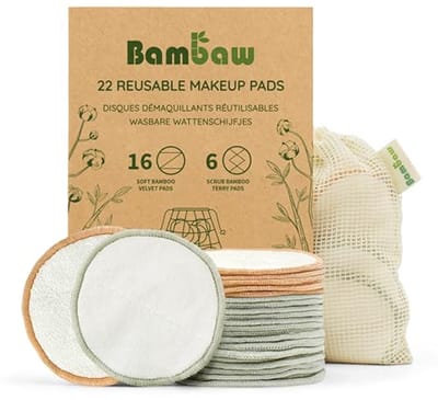Wasbare make-up verwijderpads met waszak - Set van 22 katoenen schijven voor ecologische schoonheid