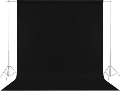 Zwart Scherm Achtergrond 200 x 300 cm: Wasbare Fotowand Achtergrond voor Fotografie, Video-opnames en TV Producties