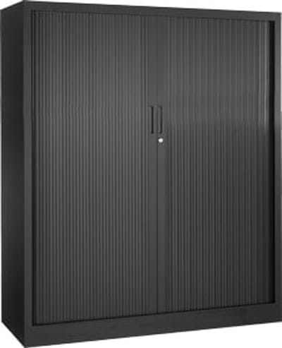Stalen roldeurkast 135x120x43cm bladkleur Beuken framekleur Aluminium (RAL9006)
