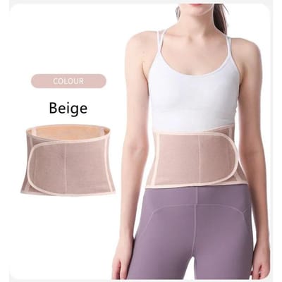 Verstelbare Rug Lendenwarmer Riem Reumatische Rugpijn Thermische Brace Maag Taille Ondersteuning Nier Band Tailleband Maagwikkel XS beige