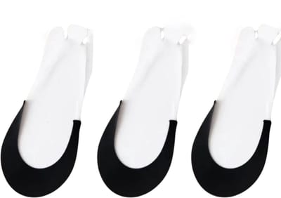3 Paar Onzichtbare Sneakersokken Dames Zomer Antislip Sokken voor Hoge Hakken, Siliconen Voetsokken, Ijszijde, Dunne Half-Palm Sokken - Zwart