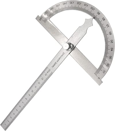 Stalen Protractor 0-180 Graden Met Vergrendelingsschroef en Liniaal, Ideaal voor Scholen en Houtbewerkers, Precisie Hoekmeting en Tekenhulpmiddel (150mm)