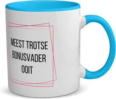 Akyol - meest trotse bonusvader ooit koffiemok - theemok - blauw - Papa - trotse bonusvader - vader cadeautjes - vaderdag - verjaardagscadeau - verjaardag - cadeau - geschenk - kado - gift - vader artikelen - 350 ML inhoud