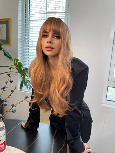 GEMMA Roodbruin Koper Gember Lange Rechte Synthetische Pruiken voor Vrouwen Natuurlijke Golf Pruiken met Pony Hittebestendig Cosplay Haar brown