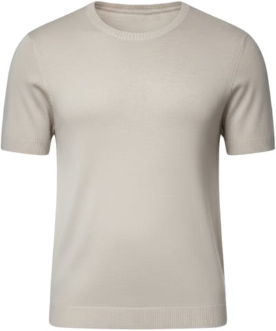 OMBRE T-shirt - Viscose - Korte Mouw - Effen Lichtgrijs XL