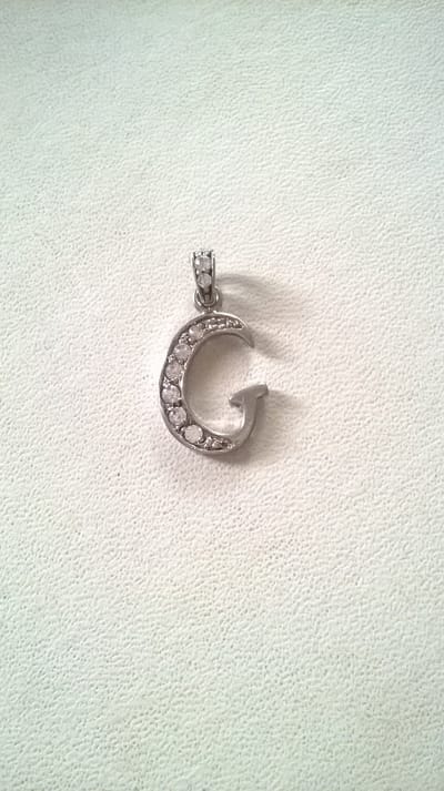 Gemstones-silver letterhanger G 925-sterling zilver met zirkonia