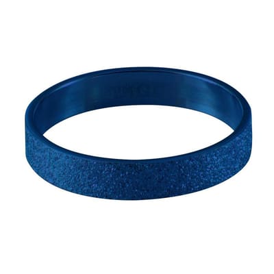 Quiges Stapelring Dames - Vulring Glitter - RVS Blauw - Maat 20 - Hoogte 4mm