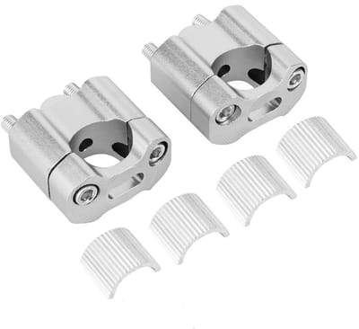 Dailygoods - Handlebar Mount Clamps - CNC Aluminium - Zwart - Motorrijders - 22mm 28mm - Geschikt voor motorfietsen - Zilver