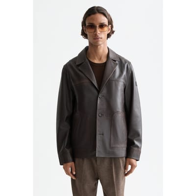 Scotch & Soda Vintage Leather Blazer Demitasse Taglia: M | Giacche di pelle Outlet | Uomo