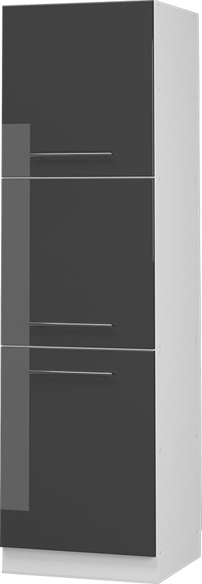 Vicco Hoge kast Fame-Line, Antraciet Hoogglans/Wit, 60 cm
