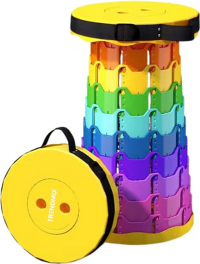 Trendmix Opvouwbare Kruk – Inklapbaar Krukje & Camping Krukje – Telescopisch Hoogte Verstelbaar – Draagbaar – Tot 150 kg