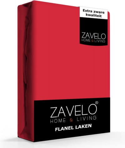Zavelo Deluxe Flanel Laken Rood - Lits-jumeaux (240x260 cm) - 100% katoen - Extra Dik - Zware Kwaliteit - Hotelkwaliteit
