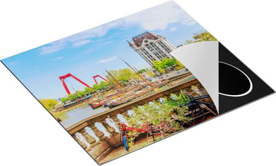Chefcare Inductie Beschermer Kleurrijke Oude Haven in Rotterdam - 60x50 cm - Afdekplaat Inductie - Kookplaat Beschermer - Inductie Mat