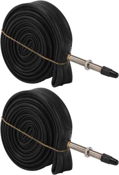 Fietsbinnenband Set - Vervangende Banden - Fietsreparatie Onderweg - Inclusief Bandenlichters - 2-Pack 700x23C - Zwart