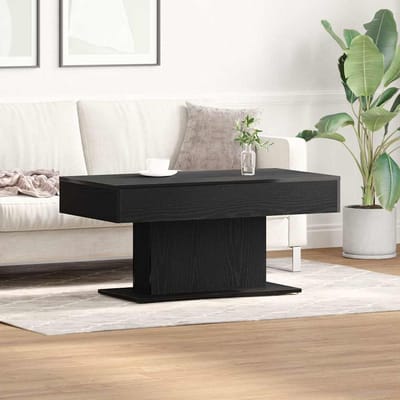 vidaXL - Salontafel - Zwart - Eiken - 96 - x - 50 - x - 45 - cm - Bewerkt - hout