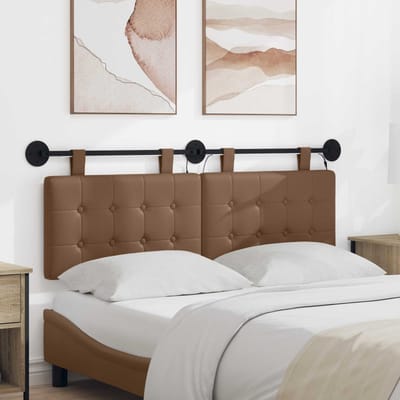 vidaXL - Hangend - hoofdbord - Met - LED-verlichting - Cappuccino - Kunstleer