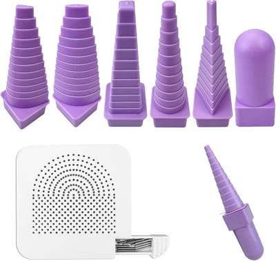 Draadwikkel Set - Lusvorm Gereedschap - Handwerk Creatie - Zeven Vormen Inclusief - 180 Gram Gewicht - Paars Wit