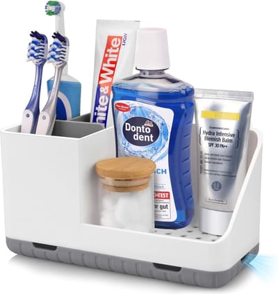 JGS ® Stijlvolle Tandborstelhouder met Afvoergat voor Badkamer en Keuken