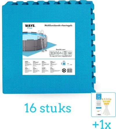 WAYS D’luxe - Zwembad Ondergrond - Vloertegels 50x50 cm - 8 Tegels - Volumebundel - Vloertegels - 16-delig