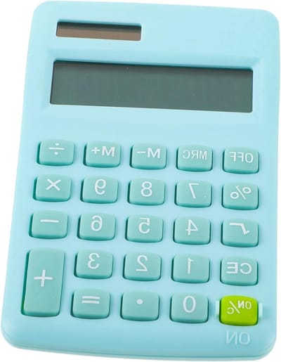 Rekenmachine - Zakrekenmachine Mini - Dagelijkse Berekeningen - Zonne-energie en Batterij - 12 x 7 cm - Blauw