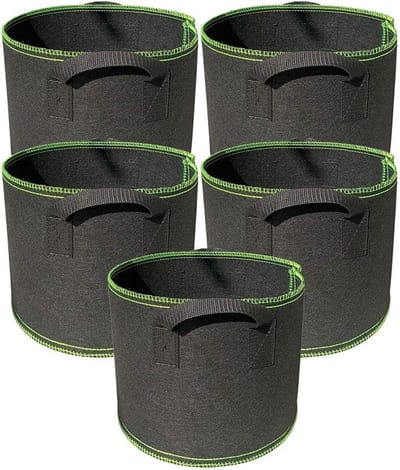 Set van 5 Sterke 7 Gallon Groei Tassen van Dikke Nonwoven Stof met Handvatten voor Binnen- en Buitentuin, Ideaal voor Groenten, Bloemen en Kruiden
