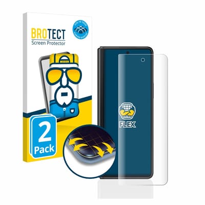 BROTECT - Screenprotector voor Samsung Galaxy Z Fold 3 5G - Folie Beschermfolie transparant volledig dekking - 2 Stuks