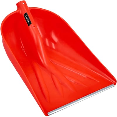 KADAX Oranjekleurige sneeuwschep, sneeuwschep zonder steel, sneeuwschuiver, sneeuwruimer met aluminium rand, kunststof sneeuwschep, sneeuwschep (1, breedte: 38,5 cm)
