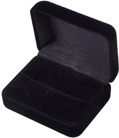 Dailygoods- Ringdoos Fluwelen - Rechthoekige Ringdoos - Sieraden Display - Verloving/Voorstel - Zwarte Ringdoos - Elegant/Compact - Sieradendoos