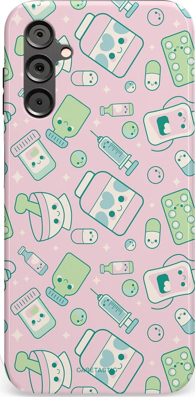 Casetastic Hoesje Geschikt voor Samsung A14 (5G/4G) - Stijlvolle Beschermende Duo-layer Case - Geneeskrachtig Roze