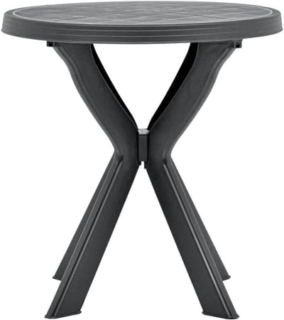 Ronde tuintafel - Buitenmeubel - Genieten van buiten - Onderhoudsvriendelijk kunststof - 70 cm breed - Antraciet